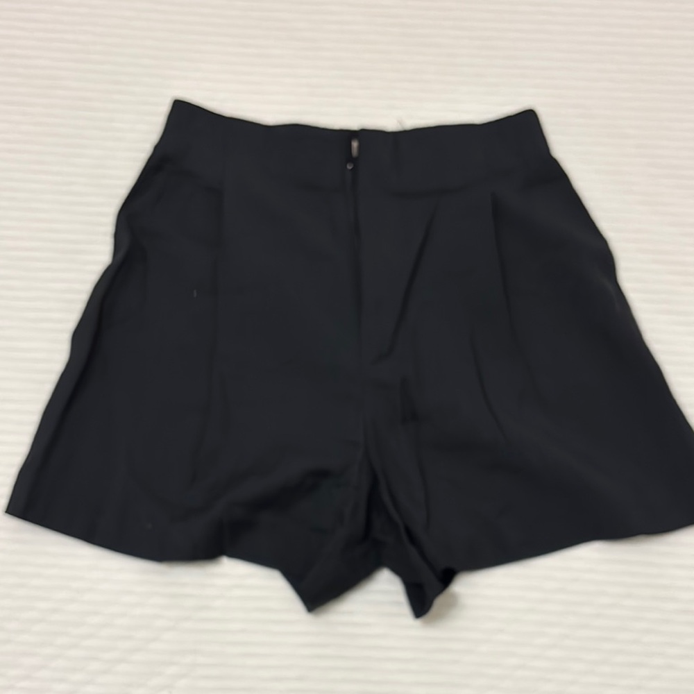 Zara Black High Waist Dress Shorts